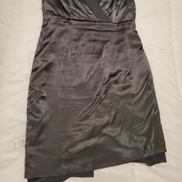 Cassis Gray Sleeveless V Neck Crossover Midi Dress Size 14 - Picture 8 of 10